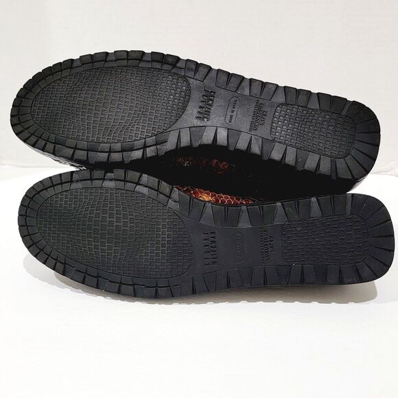 Stuart Weitzman Nice Brown Crystal Snake Loafers Women 9.5 W Croc Patent Leather - Picture 11 of 12